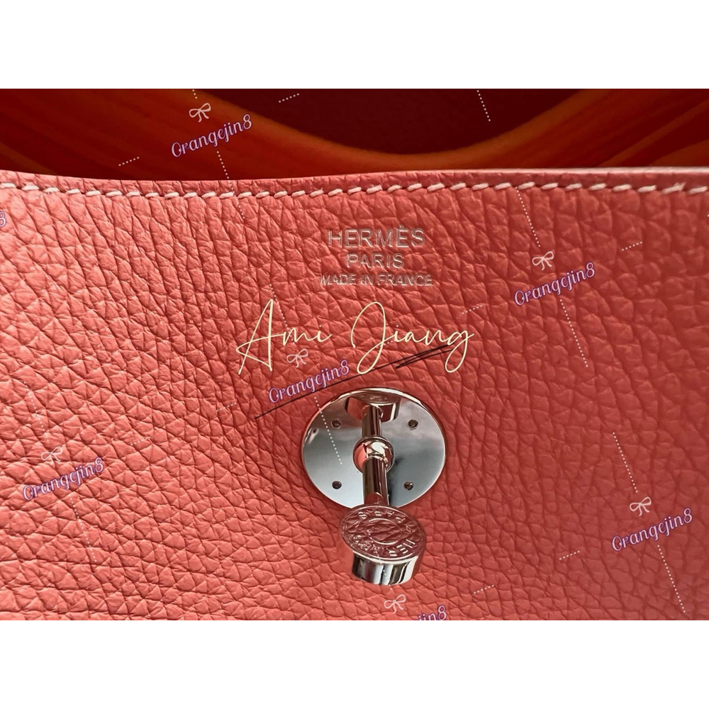 HERMES Lindy 34 Shoulder Bag Taurillon Clemence Crevette Palladium hardware - Picture 8 of 16